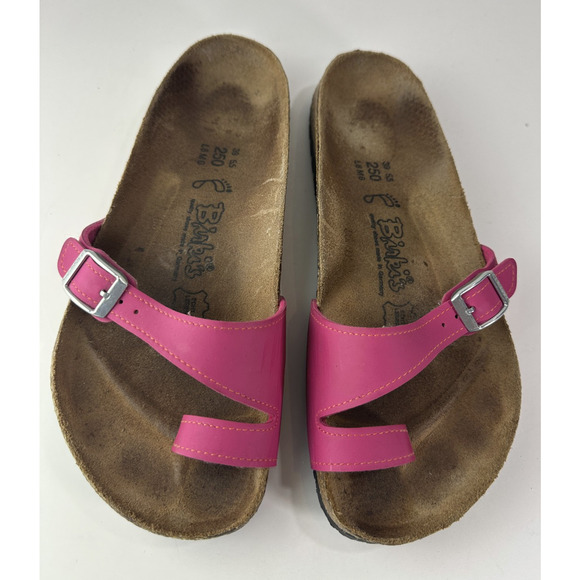 Birk's x Birkenstock Piazza Strappy Buckle Sandals Pink Slip On Womens US Size 8 - Picture 5 of 15